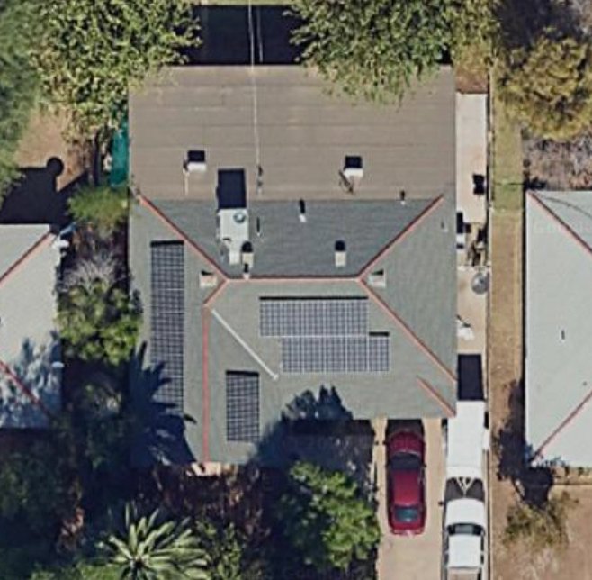 Existing solar panels detected by AI Vision and excluded from prospecting